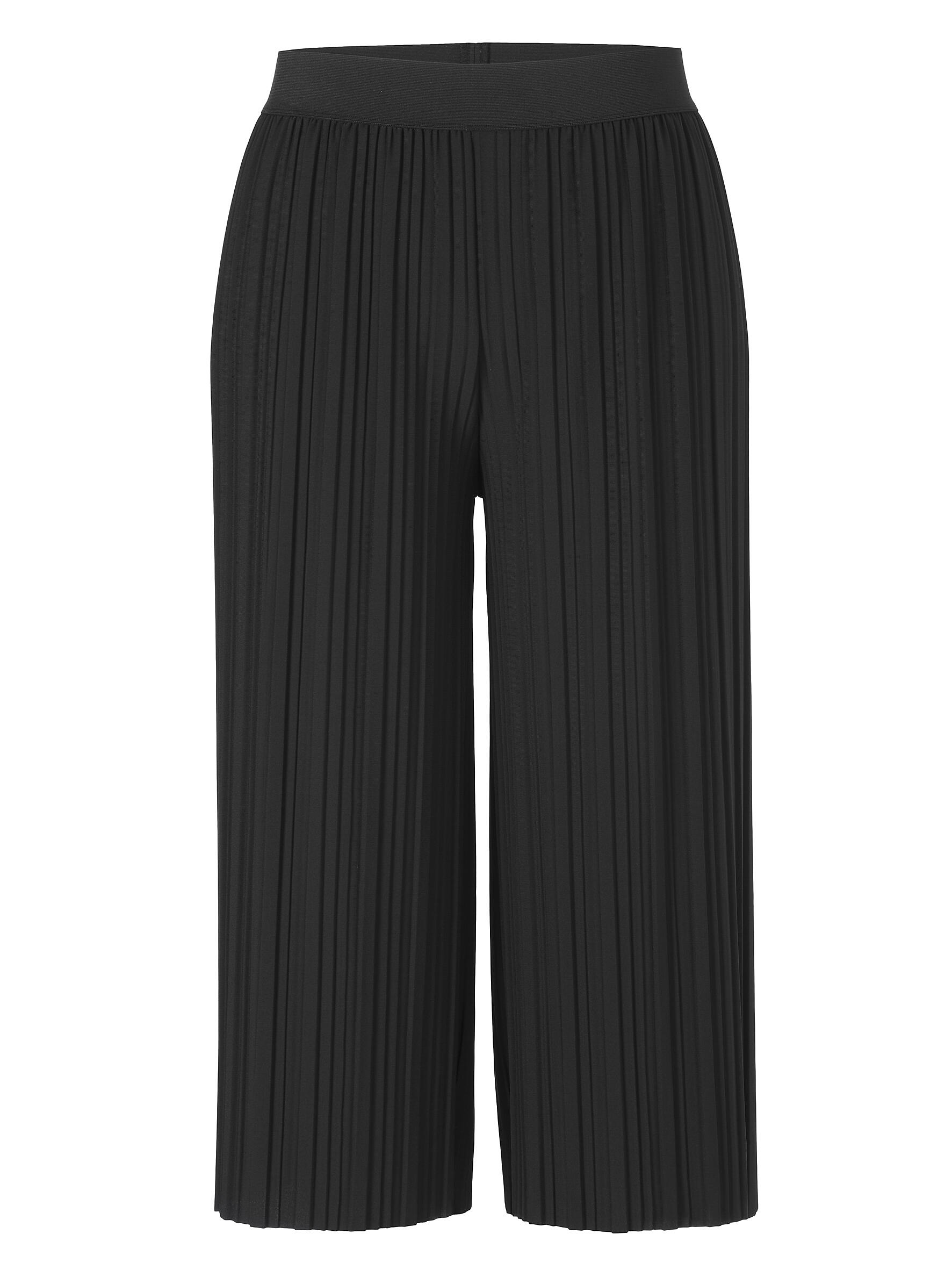 VIA APPIA DUE - Hose 7/8 weites Bein Plissee schwarz - Gr. - 52 von VIA APPIA DUE