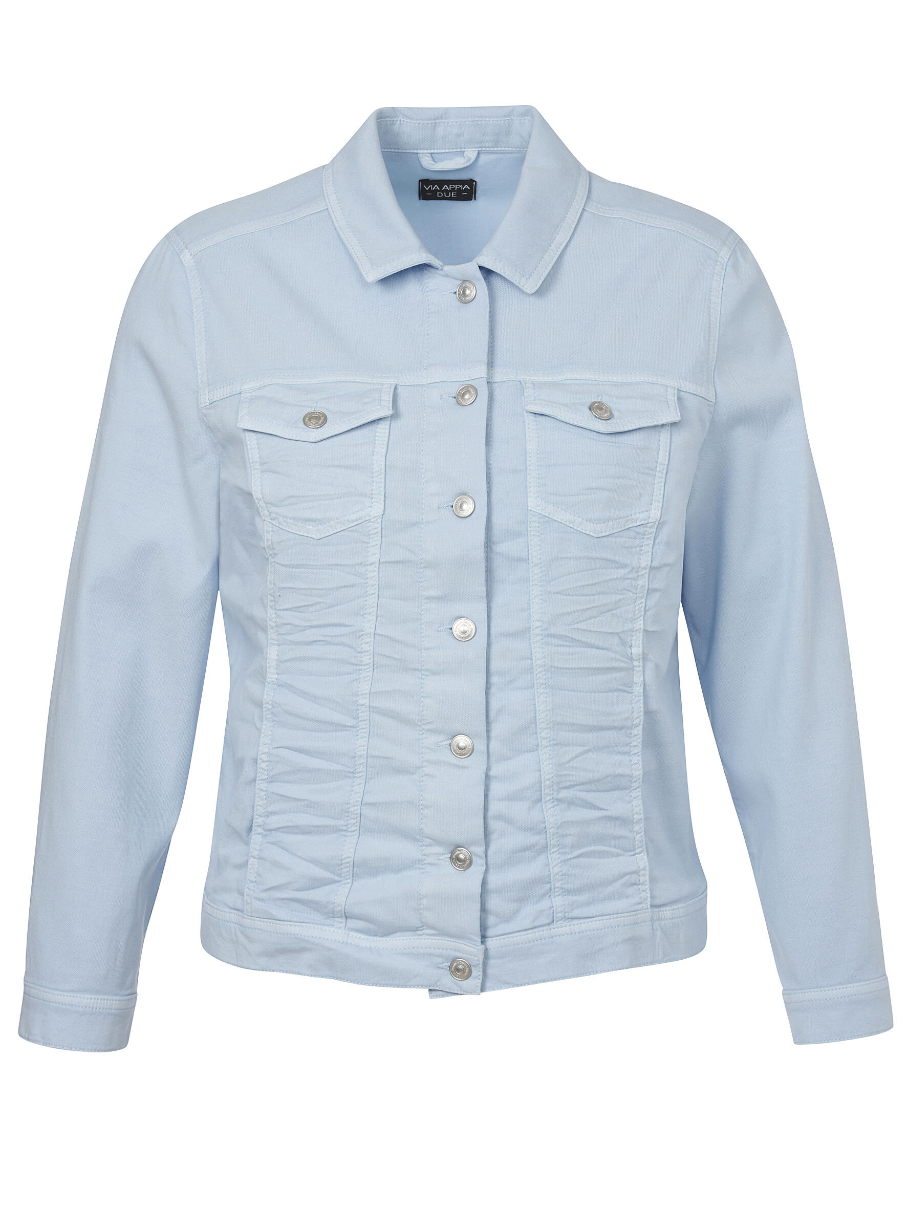 VIA APPIA DUE - Jacke Kragen 1/1 Arm Knöpfe eisblau - Gr. - 50 von VIA APPIA DUE
