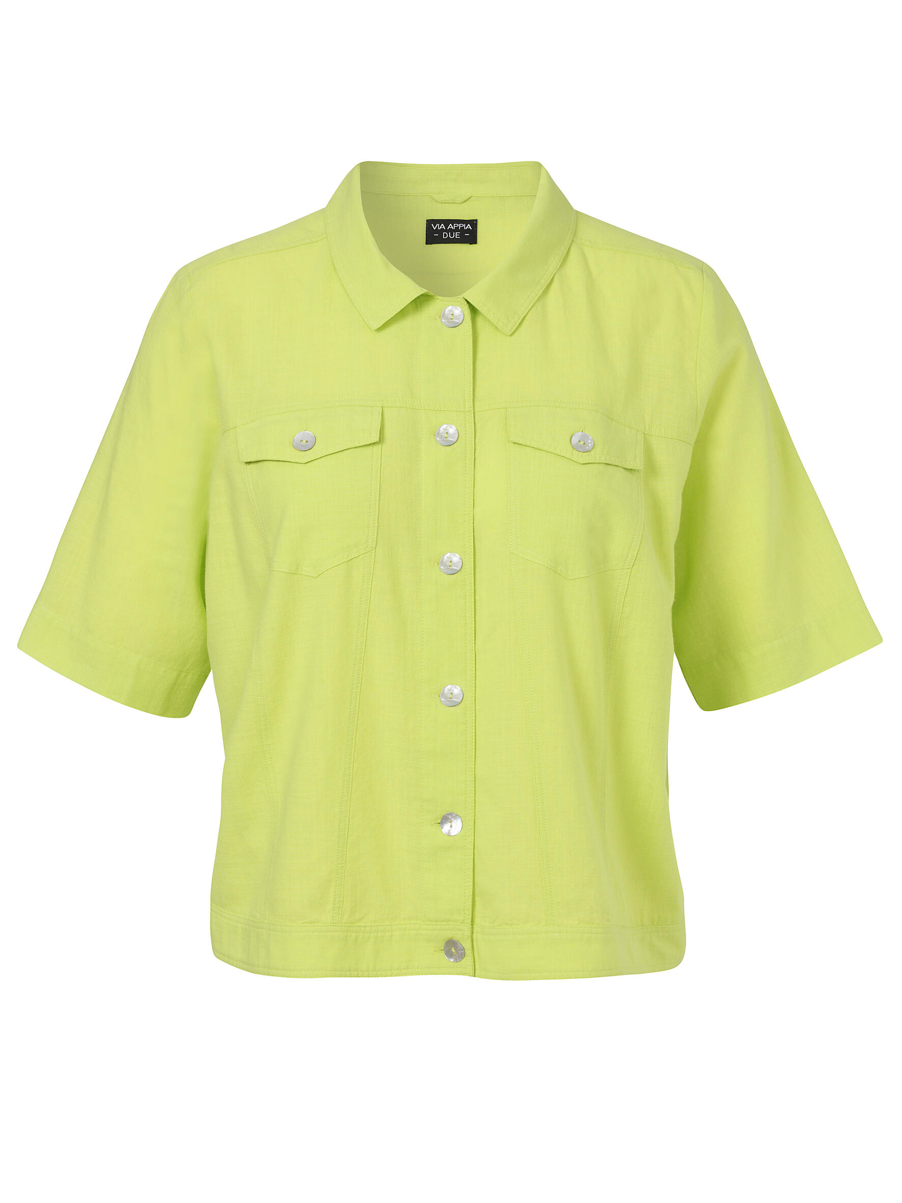 VIA APPIA DUE - Jacke Kragen 1/2 Arm Knöpfe limette - Gr. - 48 von VIA APPIA DUE