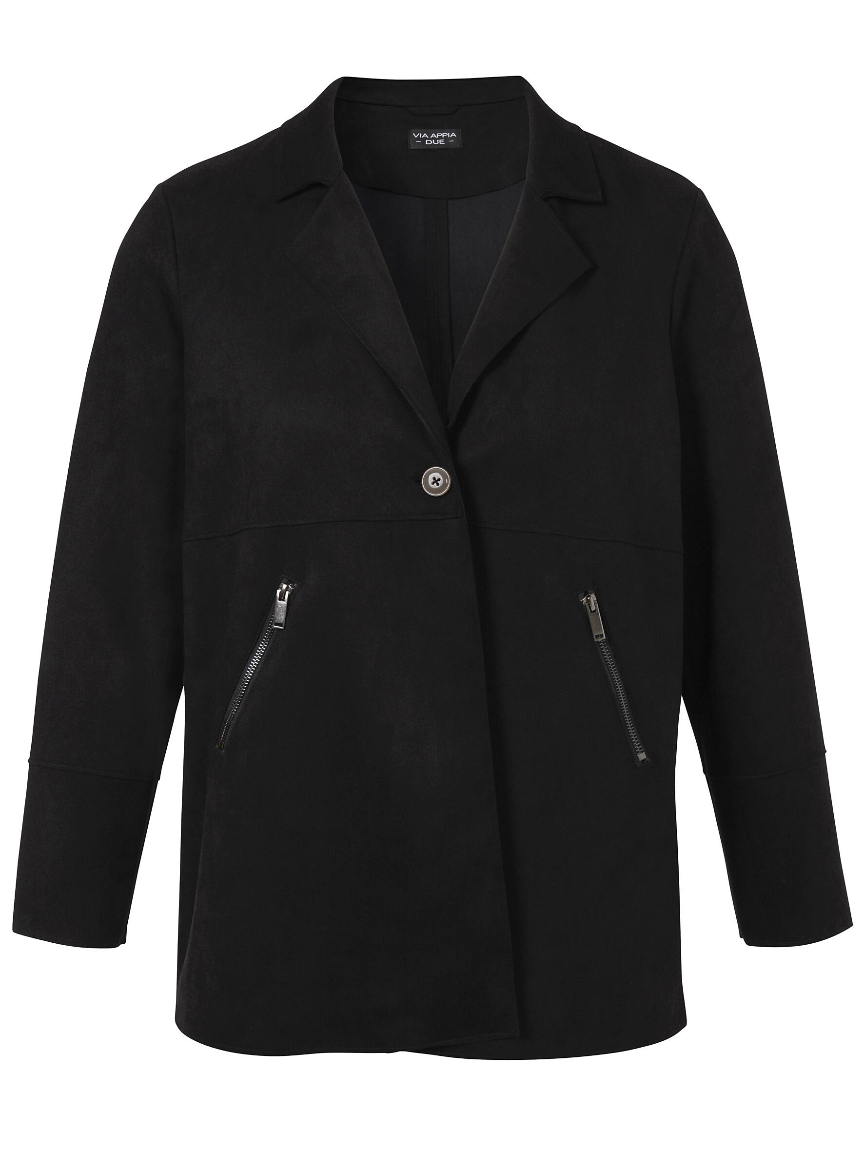 VIA APPIA DUE - Jacke Revers 1/1 Arm Knopf schwarz - Gr. - 50 von VIA APPIA DUE