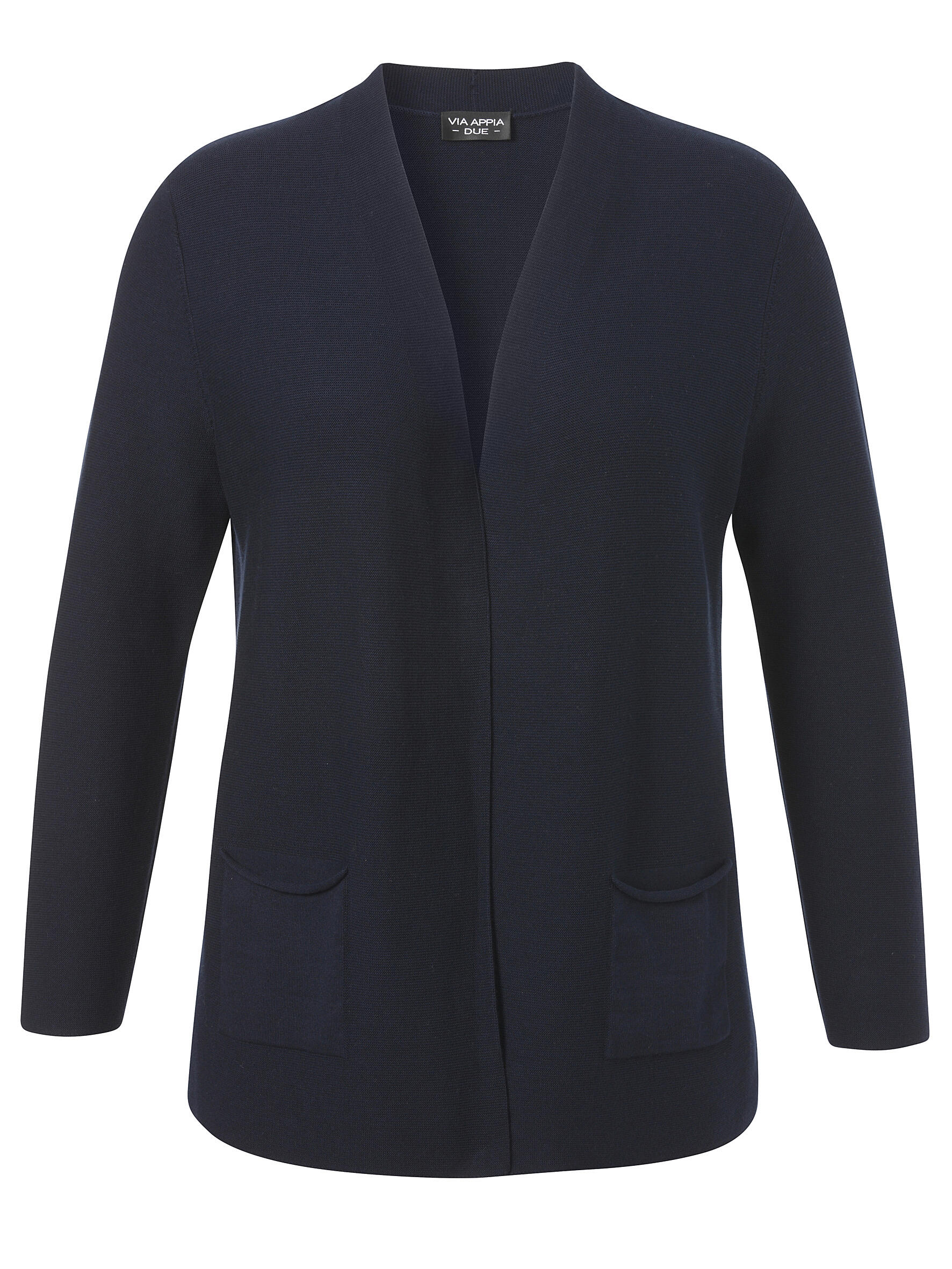 VIA APPIA DUE - Jacke offen 1/1 Arm Struktur dunkelblau - Gr. - 48 von VIA APPIA DUE