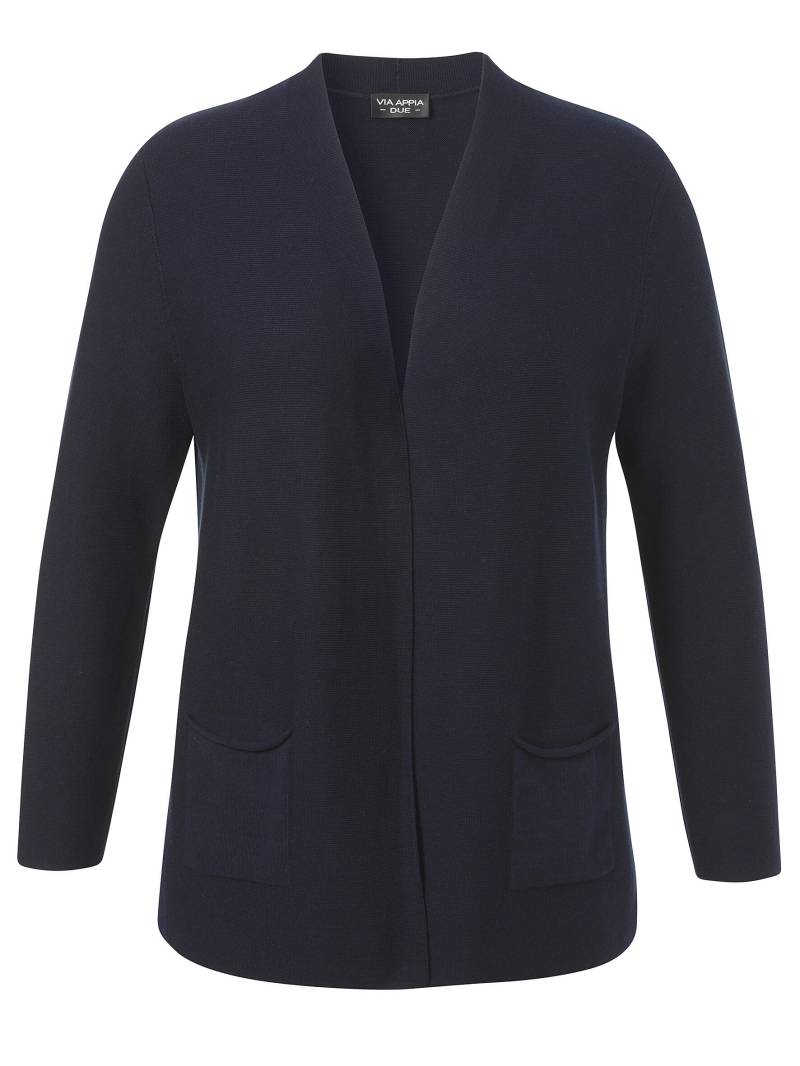 VIA APPIA DUE - Jacke offen 1/1 Arm Struktur dunkelblau - Gr. - 48 von VIA APPIA DUE