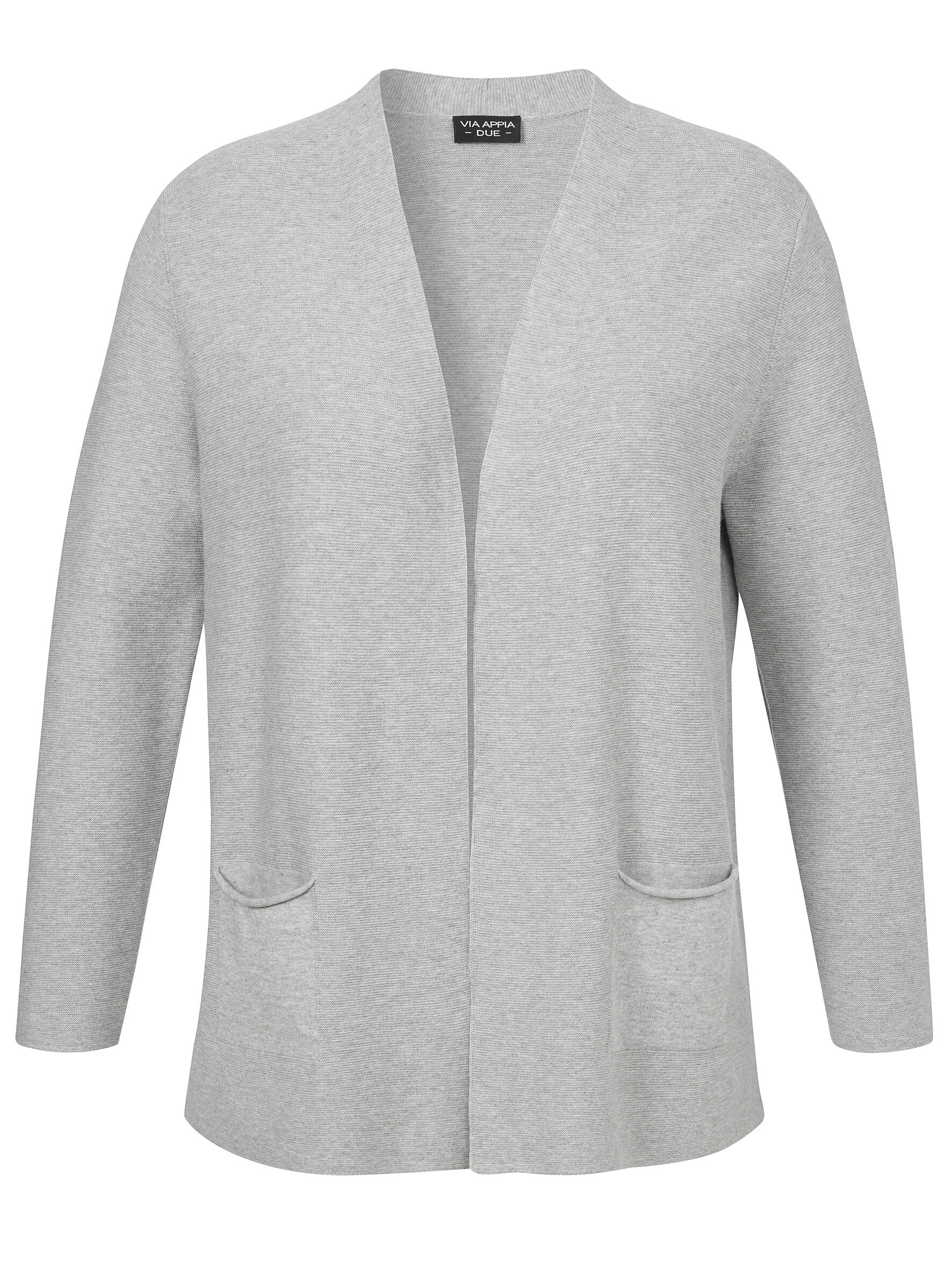 VIA APPIA DUE - Jacke offen 1/1 Arm Struktur silber melange - Gr. - 48 von VIA APPIA DUE