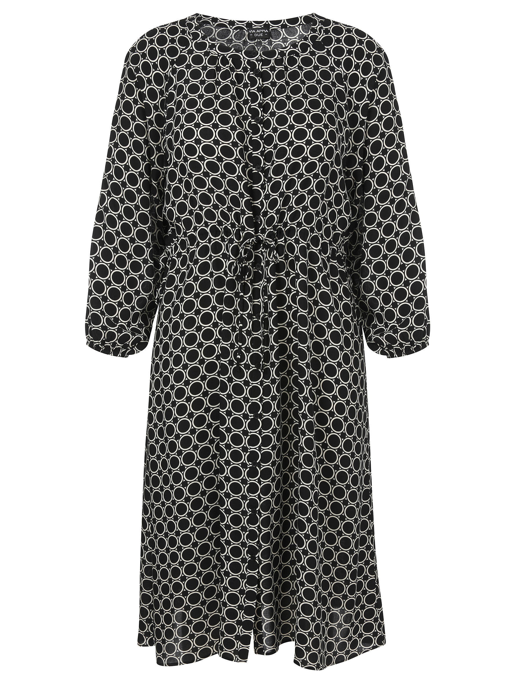 VIA APPIA DUE - Kleid Rundhals 1/1 Arm Raglan schwarz / creme - Gr. - 50 von VIA APPIA DUE