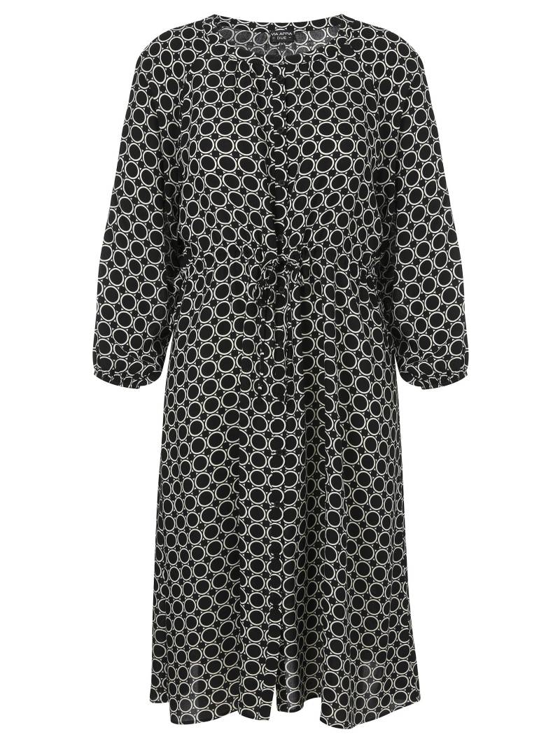 VIA APPIA DUE - Kleid Rundhals 1/1 Arm Raglan schwarz / creme - Gr. - 50 von VIA APPIA DUE