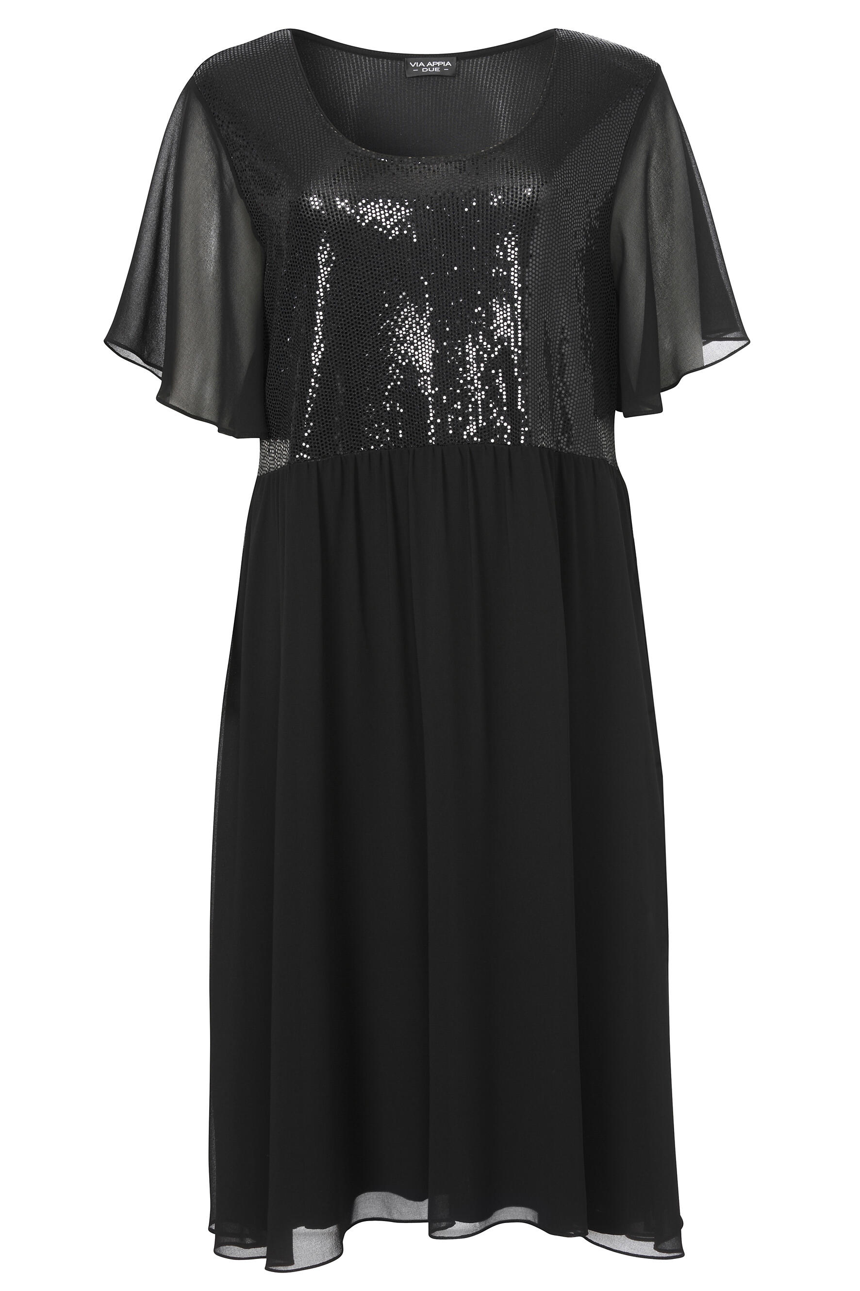 VIA APPIA DUE - Kleid Rundhals 1/2 Arm schwarz - Gr. - 50 von VIA APPIA DUE