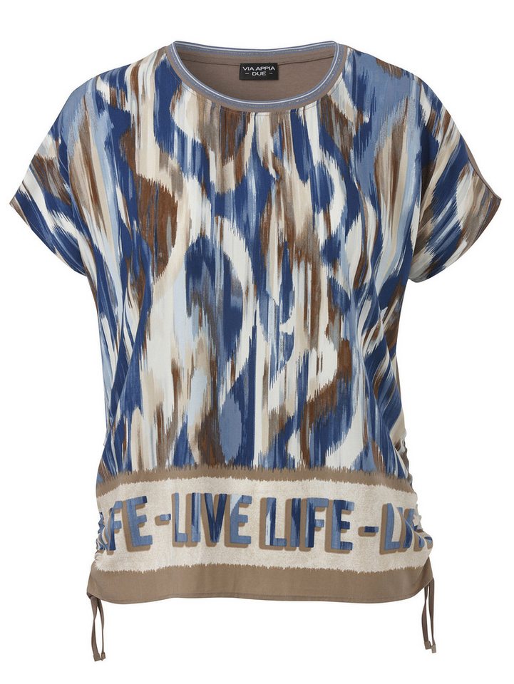VIA APPIA DUE Kurzarmbluse mit chicem Print von VIA APPIA DUE