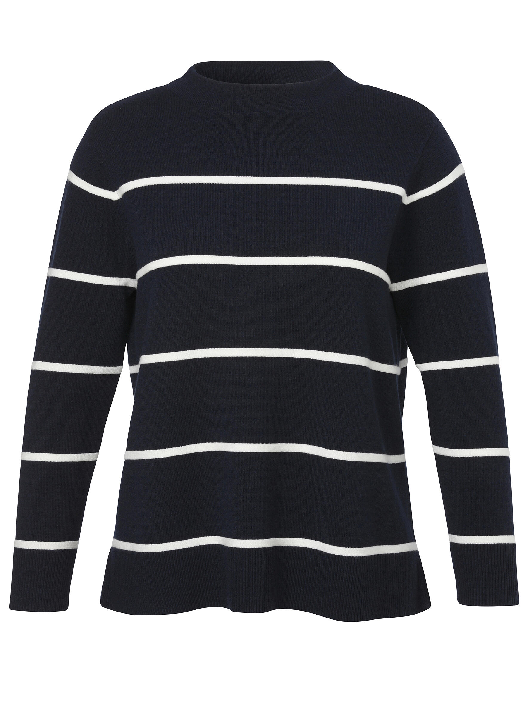 VIA APPIA DUE - Pullover Kelchkragen 1/1 Arm Ringel dunkelblau / creme - Gr. - 46 von VIA APPIA DUE