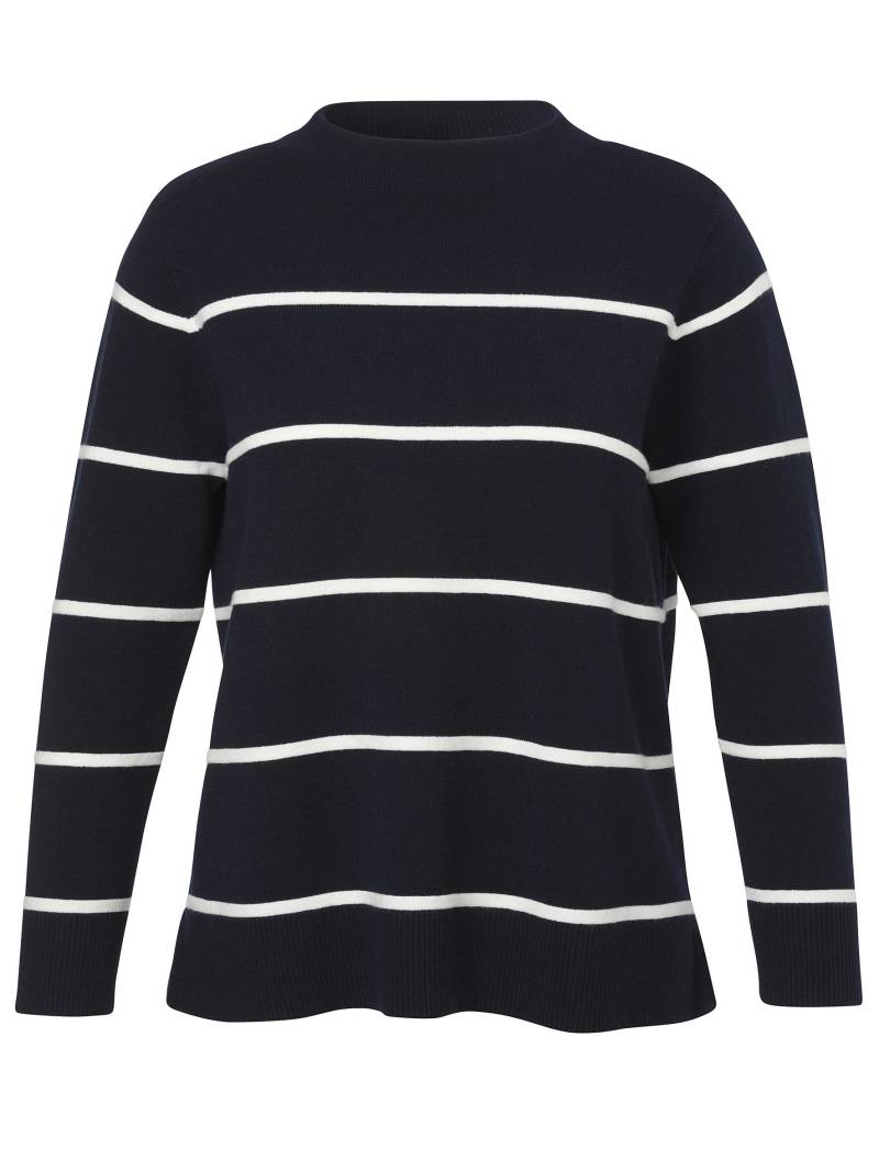 VIA APPIA DUE - Pullover Kelchkragen 1/1 Arm Ringel dunkelblau / creme - Gr. - 46 von VIA APPIA DUE