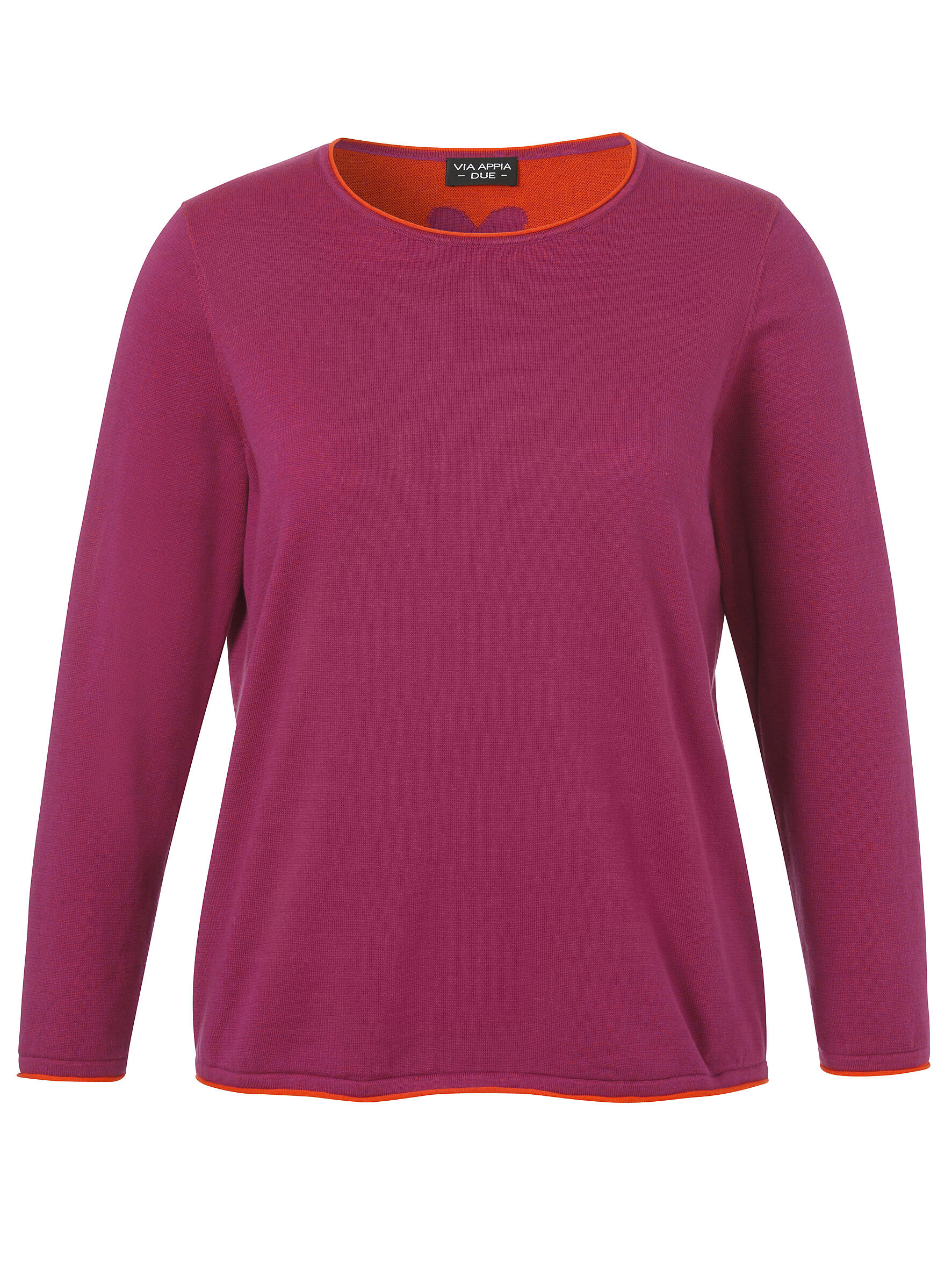 VIA APPIA DUE - Pullover Rundhals 1/1 Arm hyazinthe / mandarin - Gr. - 42 von VIA APPIA DUE