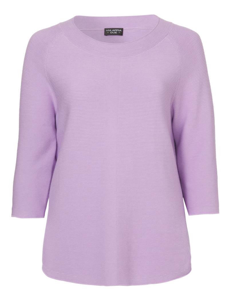 VIA APPIA DUE - Pullover Rundhals 3/4 Arm Strukturmix flieder - Gr. - 46 von VIA APPIA DUE