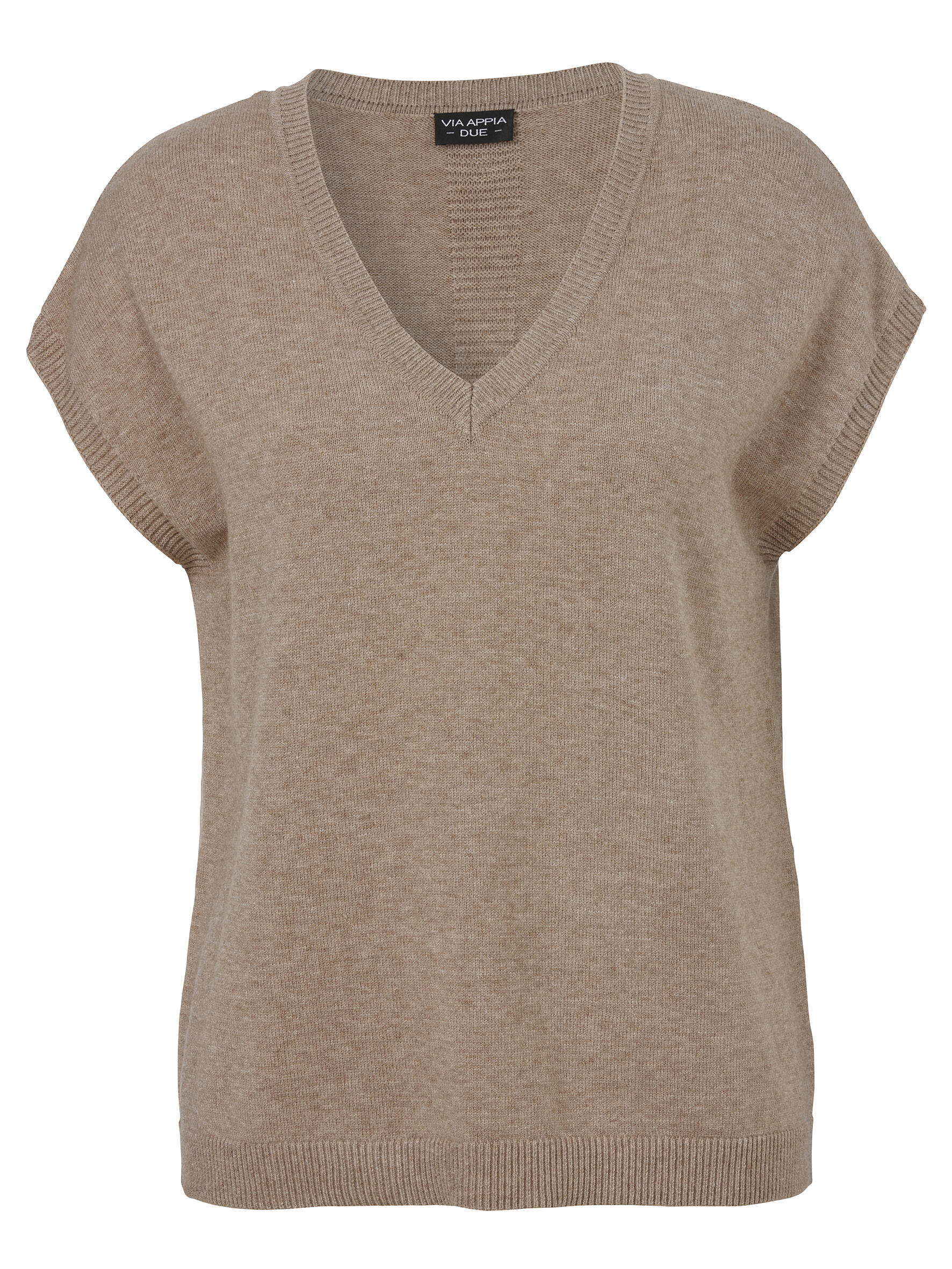 VIA APPIA DUE - Pullunder V-Ausschnitt Struktur mokka melange - Gr. - 44 von VIA APPIA DUE