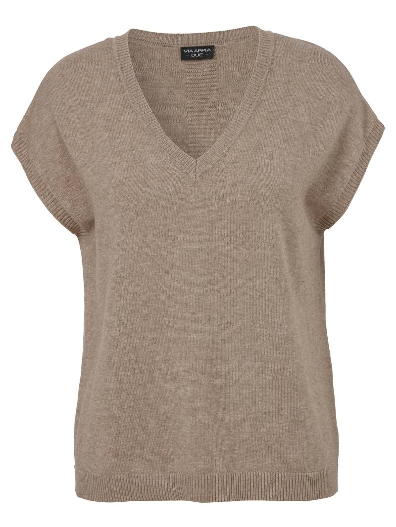 VIA APPIA DUE - Pullunder V-Ausschnitt Struktur mokka melange - Gr. - 46 von VIA APPIA DUE