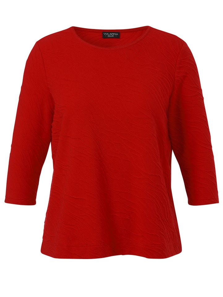 VIA APPIA DUE Rundhalsshirt (1-tlg) mit Strukturmuster, große Größen von VIA APPIA DUE