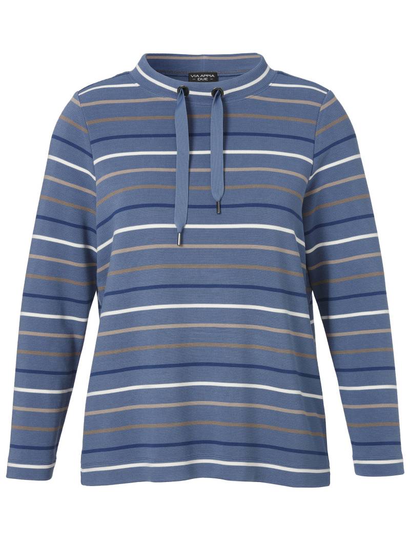 VIA APPIA DUE - Sweatshirt Kelchkragen 1/1 Arm Ringel bleu multicolor - Gr. - 52 von VIA APPIA DUE