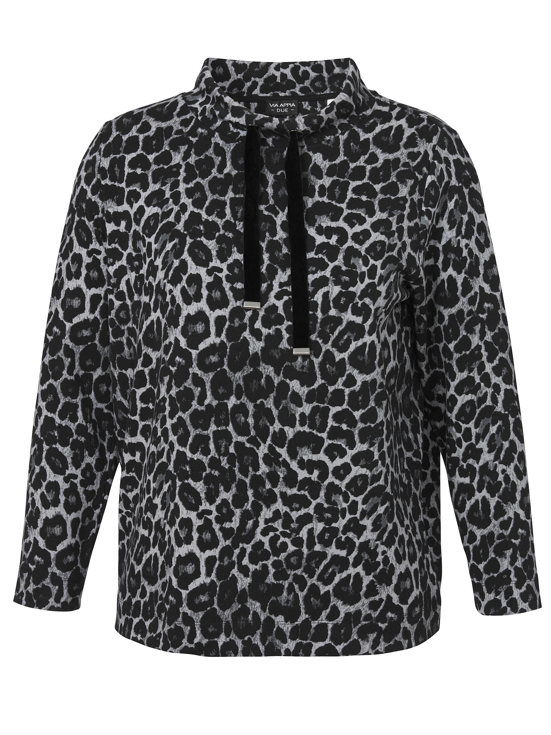 VIA APPIA DUE - Sweatshirt Kragen 1/1 Arm Druck schwarz multicolor - Gr. - 52 von VIA APPIA DUE