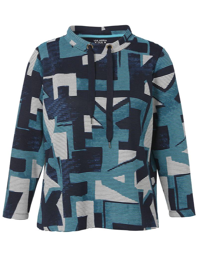 VIA APPIA DUE - Sweatshirt Kragen 1/1 Arm Druck smaragd multicolor - Gr. - 50 von VIA APPIA DUE