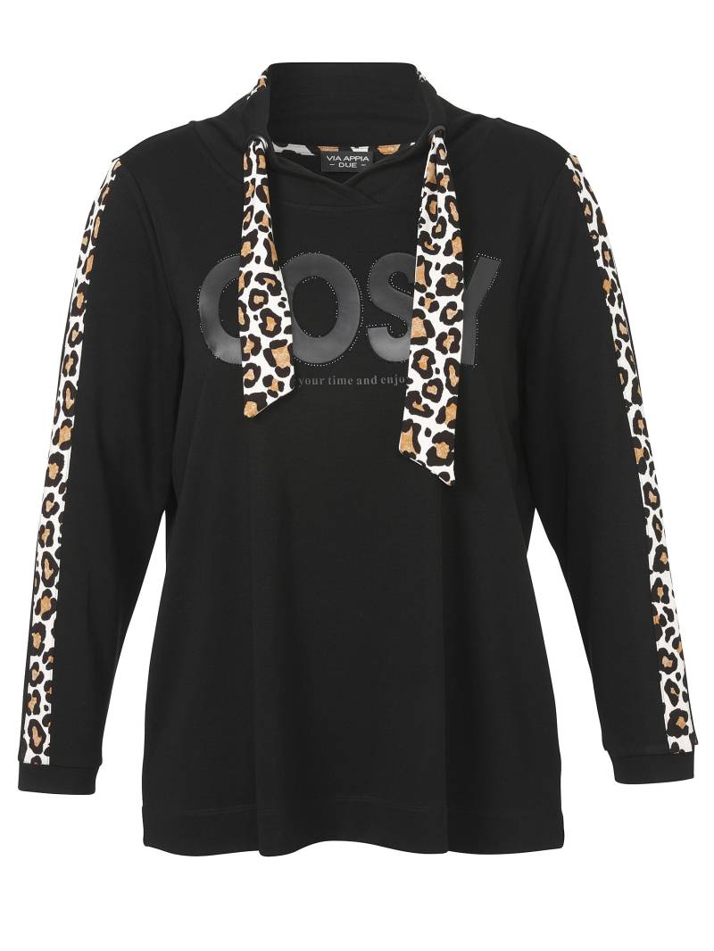 VIA APPIA DUE - Sweatshirt Kragen 1/1 Arm schwarz multicolor - Gr. - 54 von VIA APPIA DUE