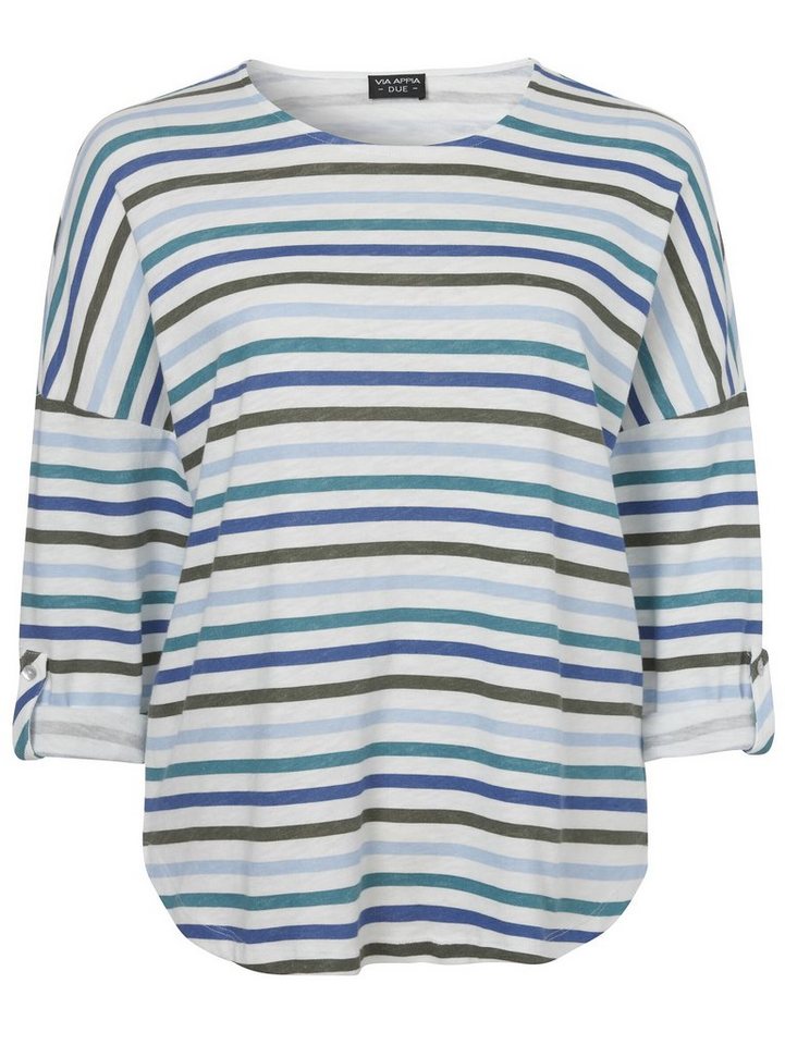 VIA APPIA DUE Sweatshirt Modisches Langarmshirt mit überschnittenen Schultern (1-tlg) im Streifen-Design von VIA APPIA DUE