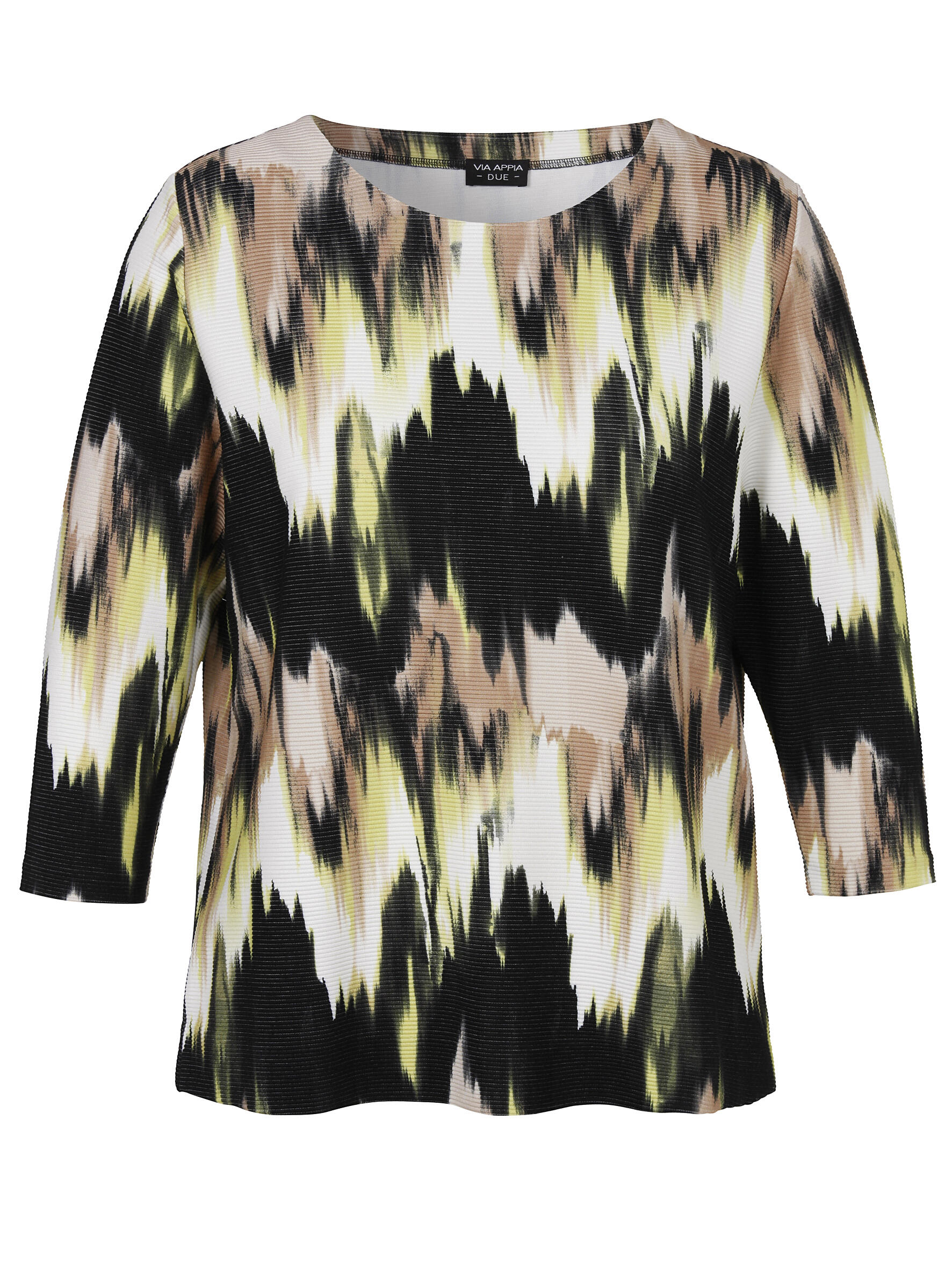 VIA APPIA DUE - Sweatshirt Rundhals 3/4 Arm Druck schwarz multicolor - Gr. - 54 von VIA APPIA DUE