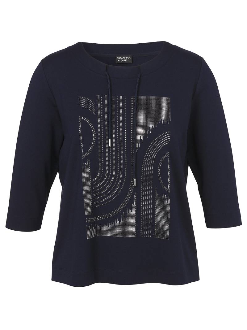 VIA APPIA DUE - Sweatshirt Rundhals 3/4 Arm Motiv dunkelblau - Gr. - 46 von VIA APPIA DUE