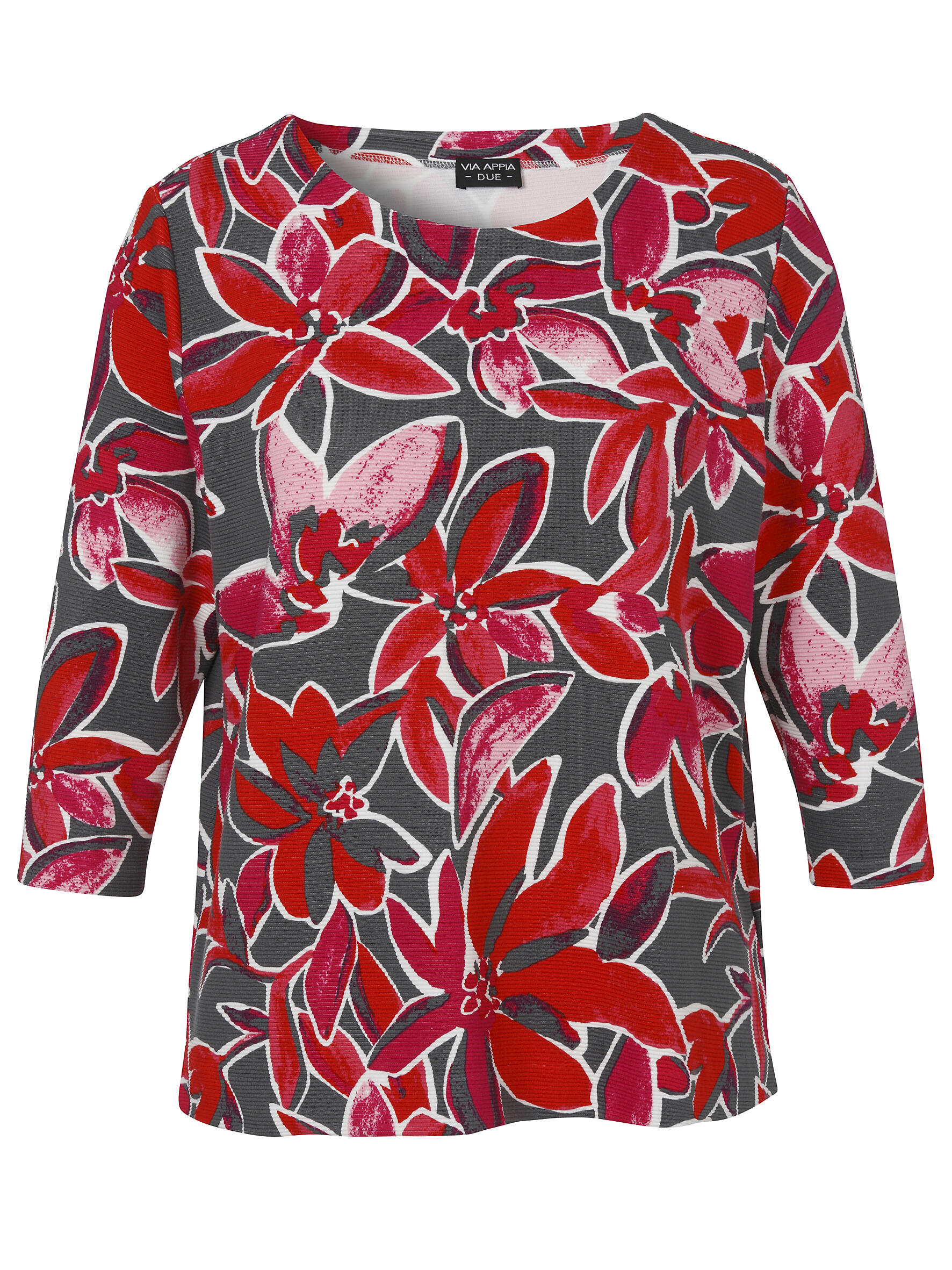 VIA APPIA DUE - Sweatshirt Rundhals 3/4 Arm graphit multicolor - Gr. - 44 von VIA APPIA DUE