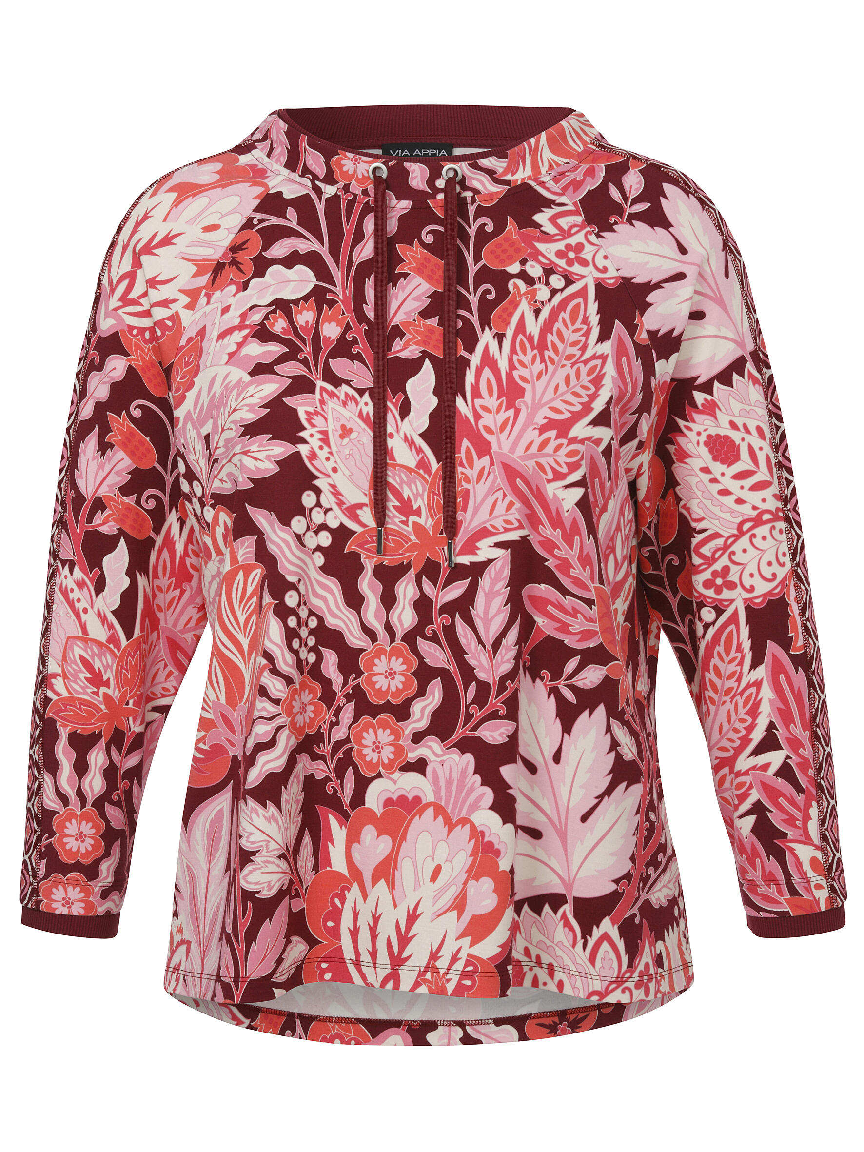 VIA APPIA DUE - Sweatshirt Stehkragen 1/1 Arm Druck beere multicolor - Gr. - 50 von VIA APPIA DUE