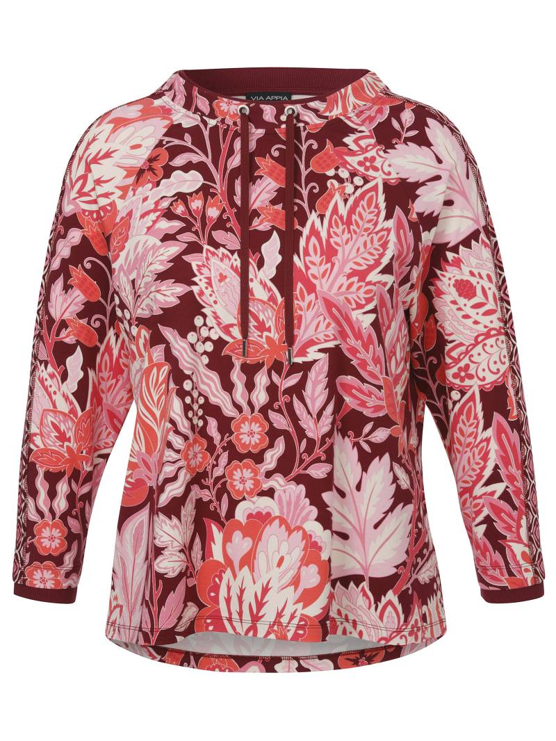 VIA APPIA DUE - Sweatshirt Stehkragen 1/1 Arm Druck beere multicolor - Gr. - 52 von VIA APPIA DUE