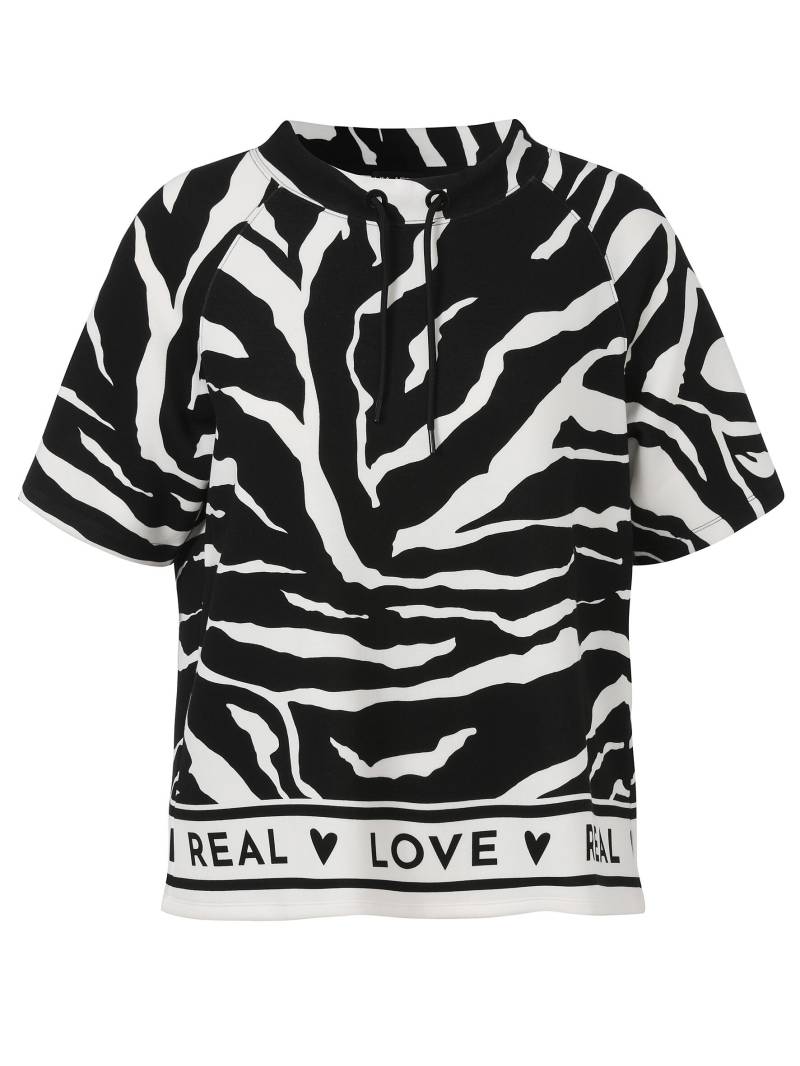 VIA APPIA DUE - Sweatshirt Stehkragen 1/2 Arm Druck schwarz / creme - Gr. - 50 von VIA APPIA DUE