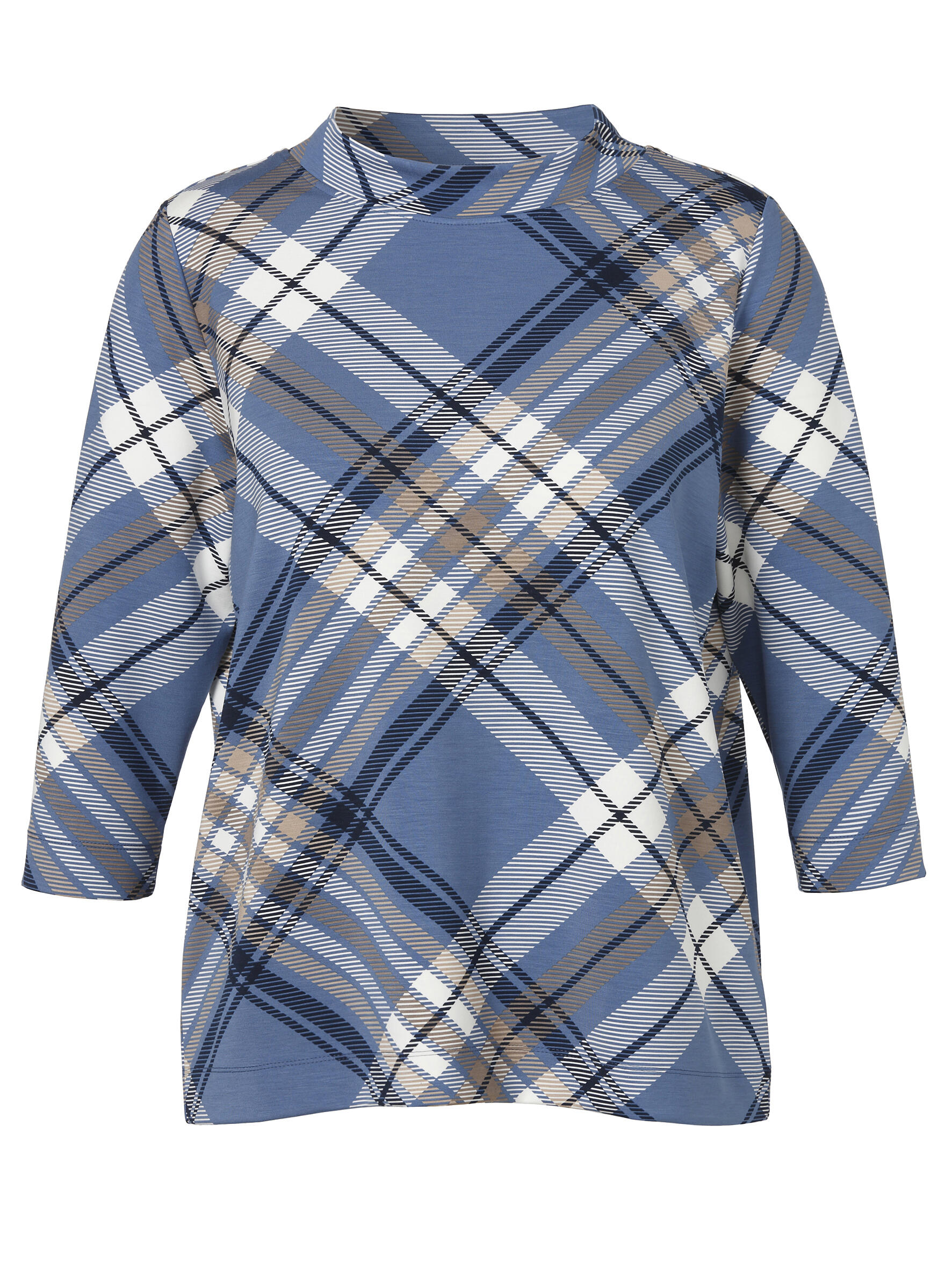 VIA APPIA DUE - Sweatshirt Stehkragen 3/4 Arm Druck bleu multicolor - Gr. - 52 von VIA APPIA DUE