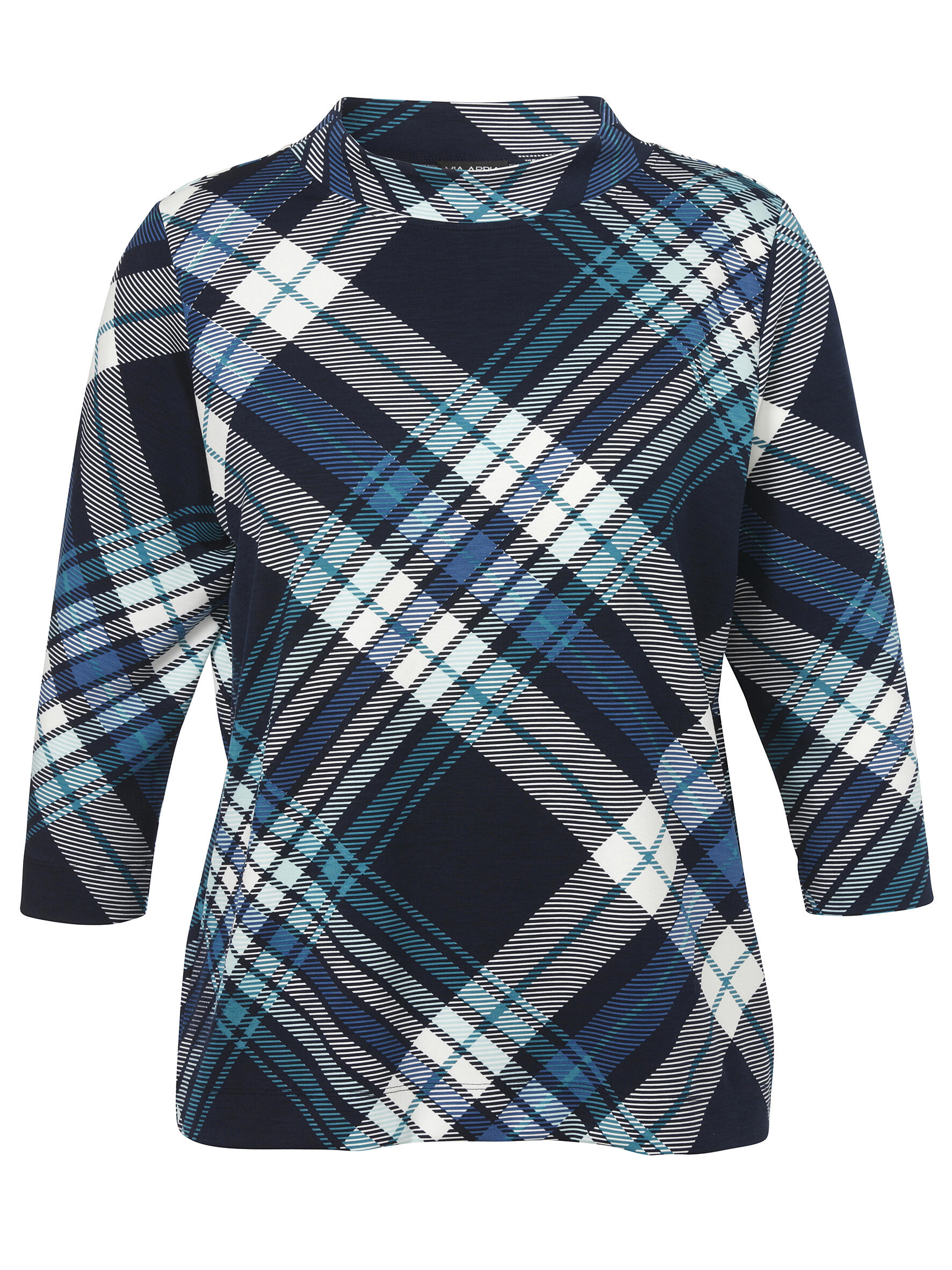 VIA APPIA DUE - Sweatshirt Stehkragen 3/4 Arm Druck dunkelblau multicol - Gr. - 50 von VIA APPIA DUE