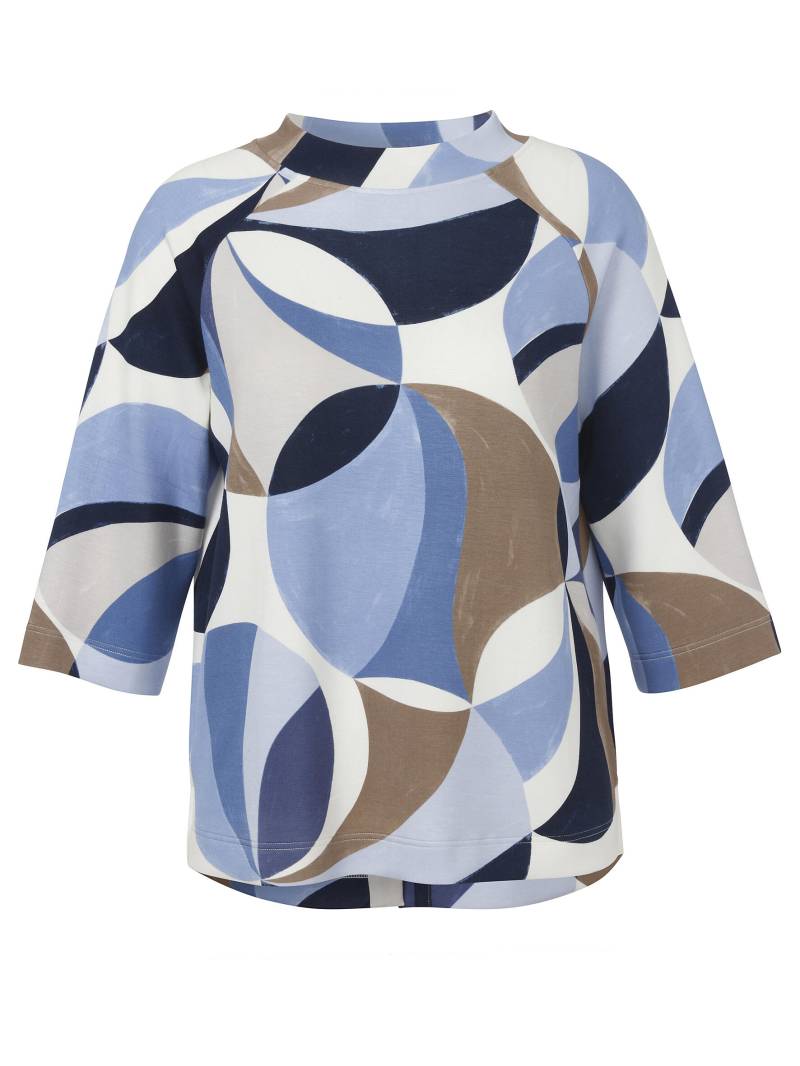 VIA APPIA DUE - Sweatshirt Stehkragen 3/4 Arm Druck indigo multicolor - Gr. - 44 von VIA APPIA DUE