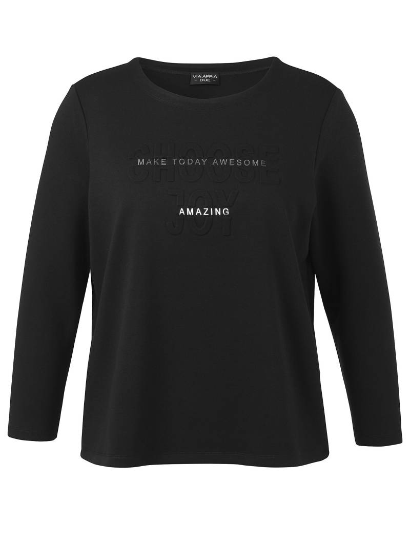 VIA APPIA DUE - Sweatshirt U-Boot 1/1 Arm Motiv schwarz - Gr. - 46 von VIA APPIA DUE