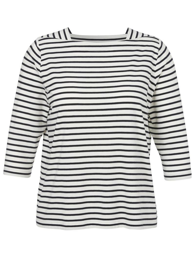 VIA APPIA DUE - T-Shirt Karree 3/4 Arm Ringel creme / marine - Gr. - 44 von VIA APPIA DUE