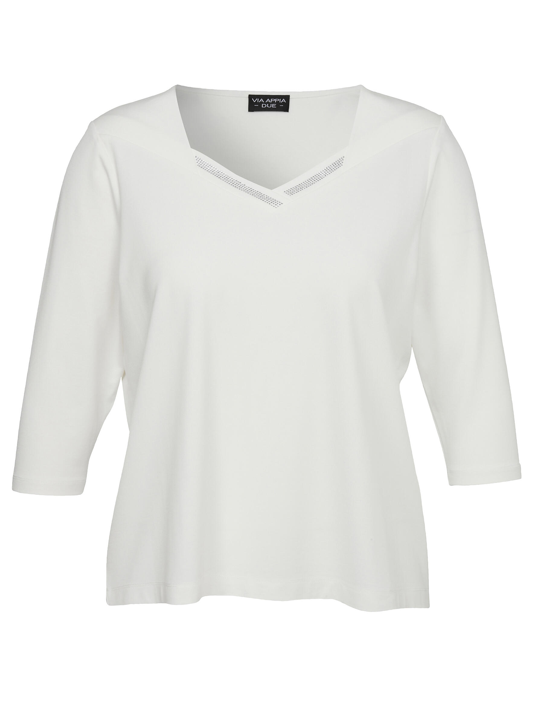 VIA APPIA DUE - T-Shirt Karree 3/4 Arm Schmuck ecru - Gr. - 44 von VIA APPIA DUE