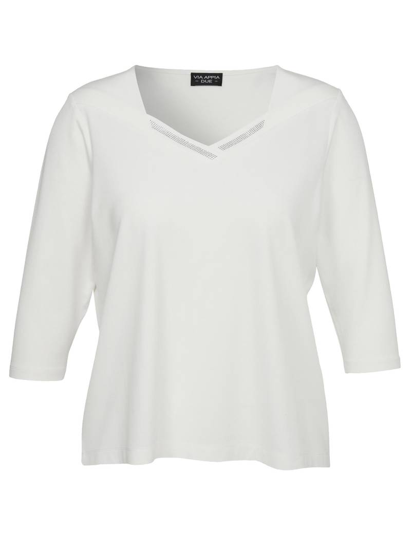 VIA APPIA DUE - T-Shirt Karree 3/4 Arm Schmuck ecru - Gr. - 44 von VIA APPIA DUE