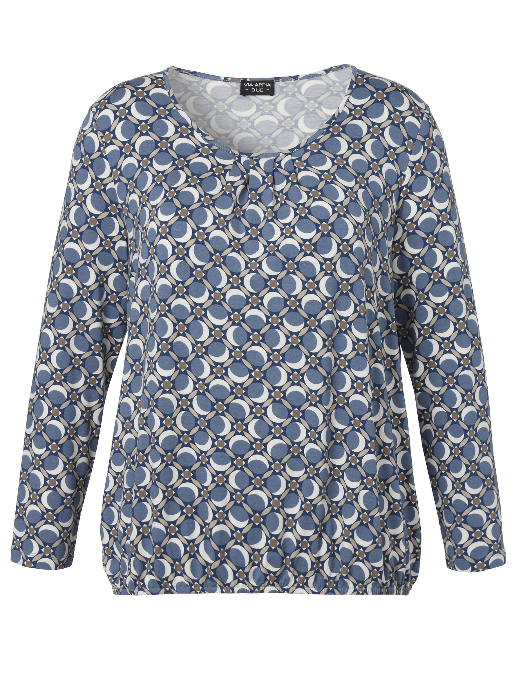 VIA APPIA DUE - T-Shirt Rundhals 1/1 Arm Druck bleu multicolor - Gr. - 44 von VIA APPIA DUE