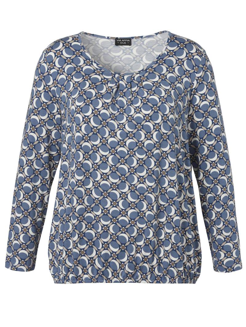VIA APPIA DUE - T-Shirt Rundhals 1/1 Arm Druck bleu multicolor - Gr. - 44 von VIA APPIA DUE