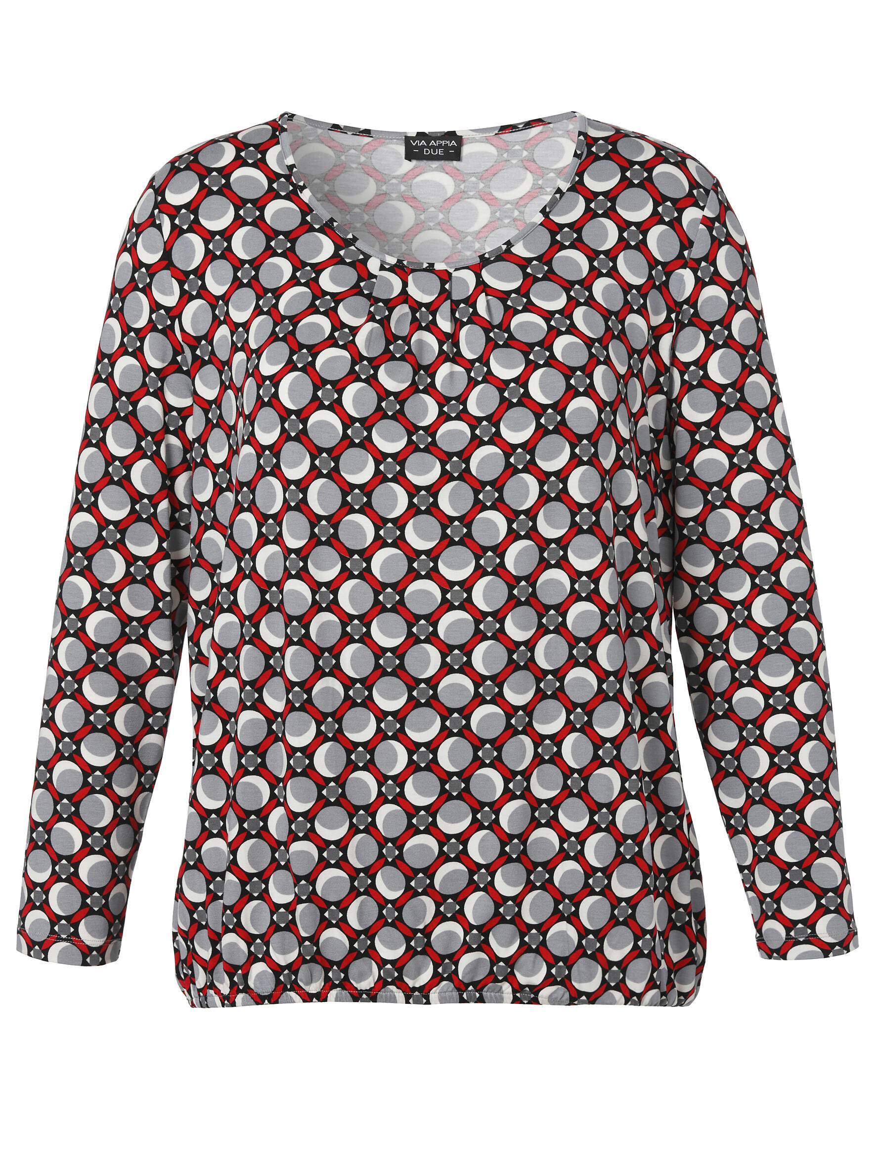 VIA APPIA DUE - T-Shirt Rundhals 1/1 Arm Druck rot multicolor - Gr. - 52 von VIA APPIA DUE