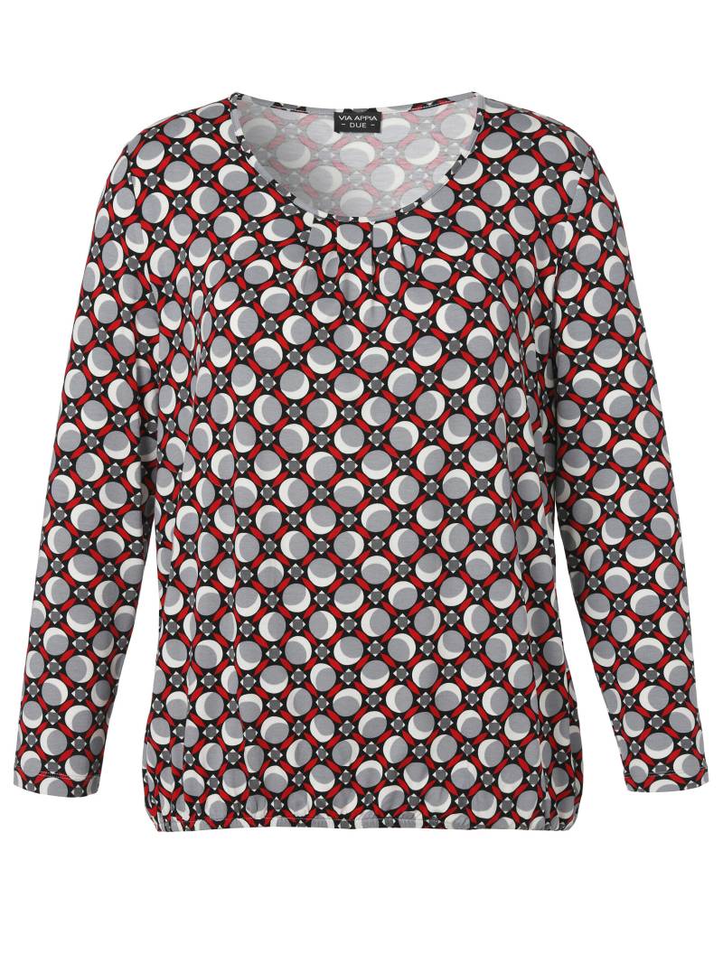 VIA APPIA DUE - T-Shirt Rundhals 1/1 Arm Druck rot multicolor - Gr. - 52 von VIA APPIA DUE