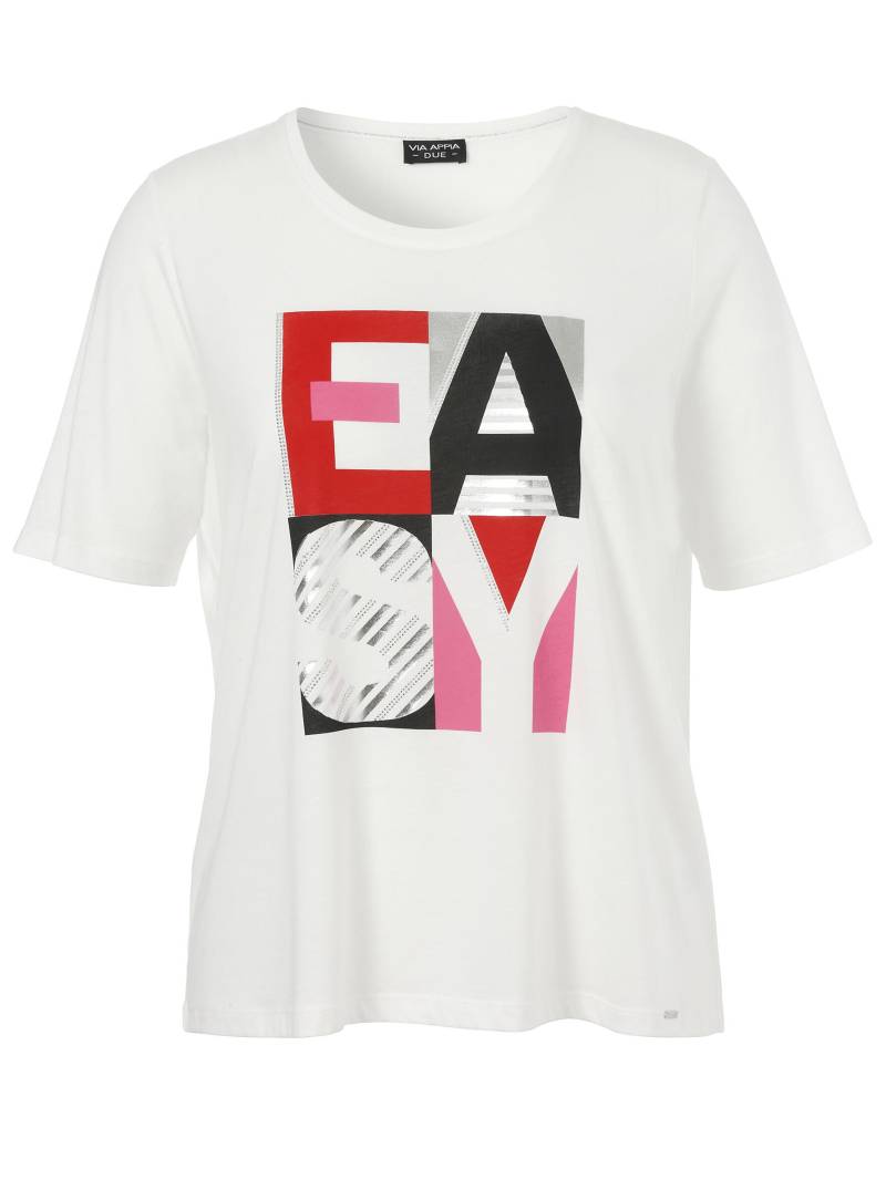 VIA APPIA DUE - T-Shirt Rundhals 1/2 Arm Druck Motiv ecru multicolor - Gr. - 48 von VIA APPIA DUE