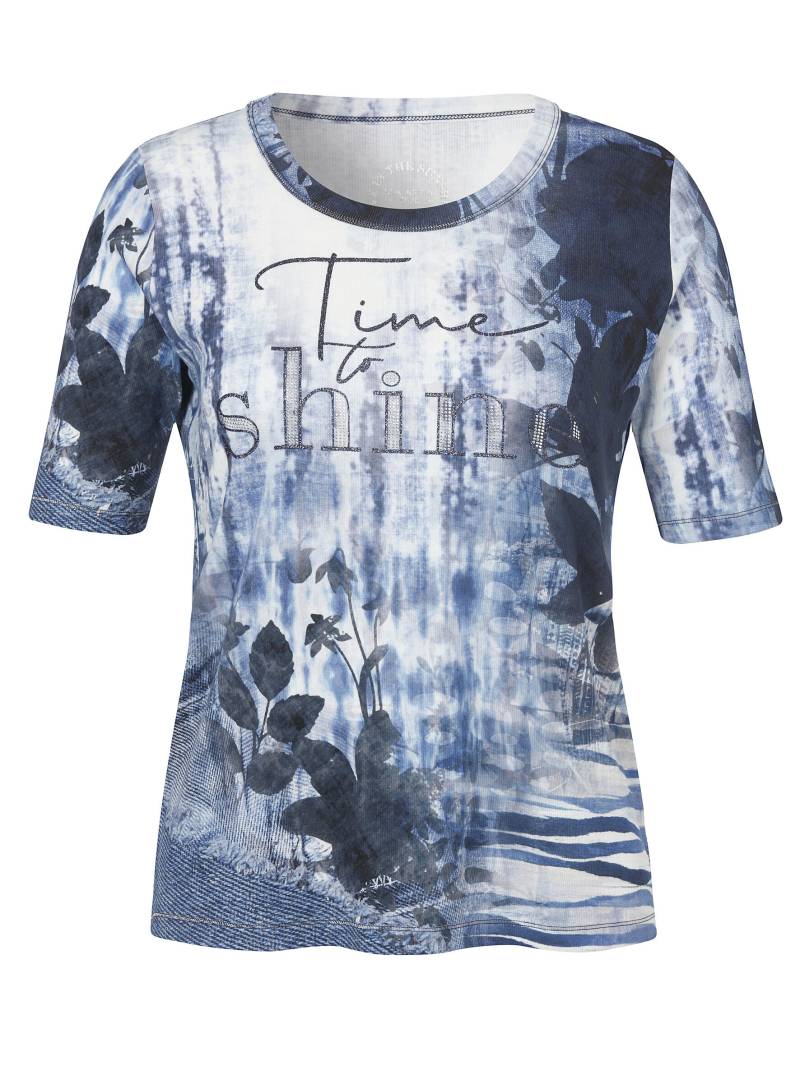 VIA APPIA DUE - T-Shirt Rundhals 1/2 Arm Druck Motiv indigo multicolor - Gr. - 52 von VIA APPIA DUE