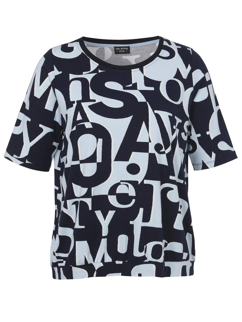 VIA APPIA DUE - T-Shirt Rundhals 1/2 Arm Druck eisblau multicolor - Gr. - 48 von VIA APPIA DUE