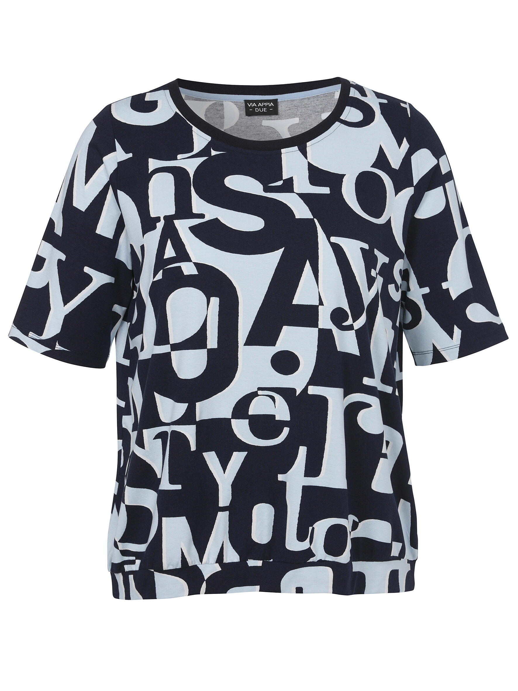 VIA APPIA DUE - T-Shirt Rundhals 1/2 Arm Druck eisblau multicolor - Gr. - 52 von VIA APPIA DUE