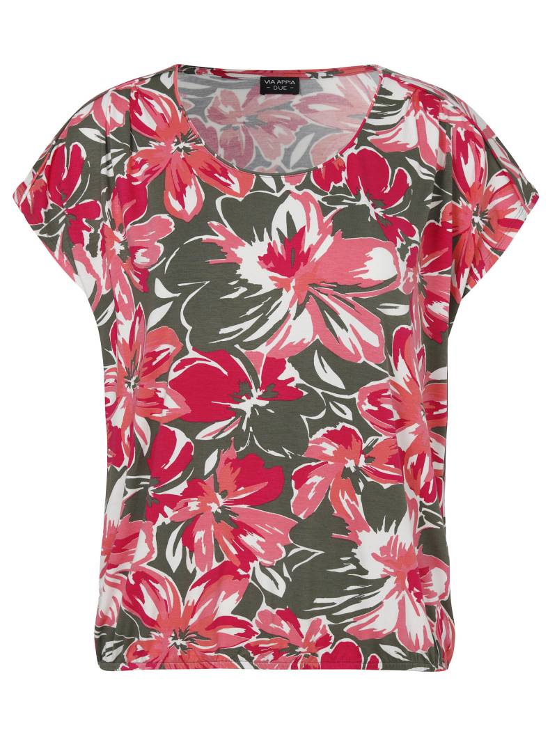 VIA APPIA DUE - T-Shirt Rundhals 1/2 Arm Druck khaki multicolor - Gr. - 42 von VIA APPIA DUE