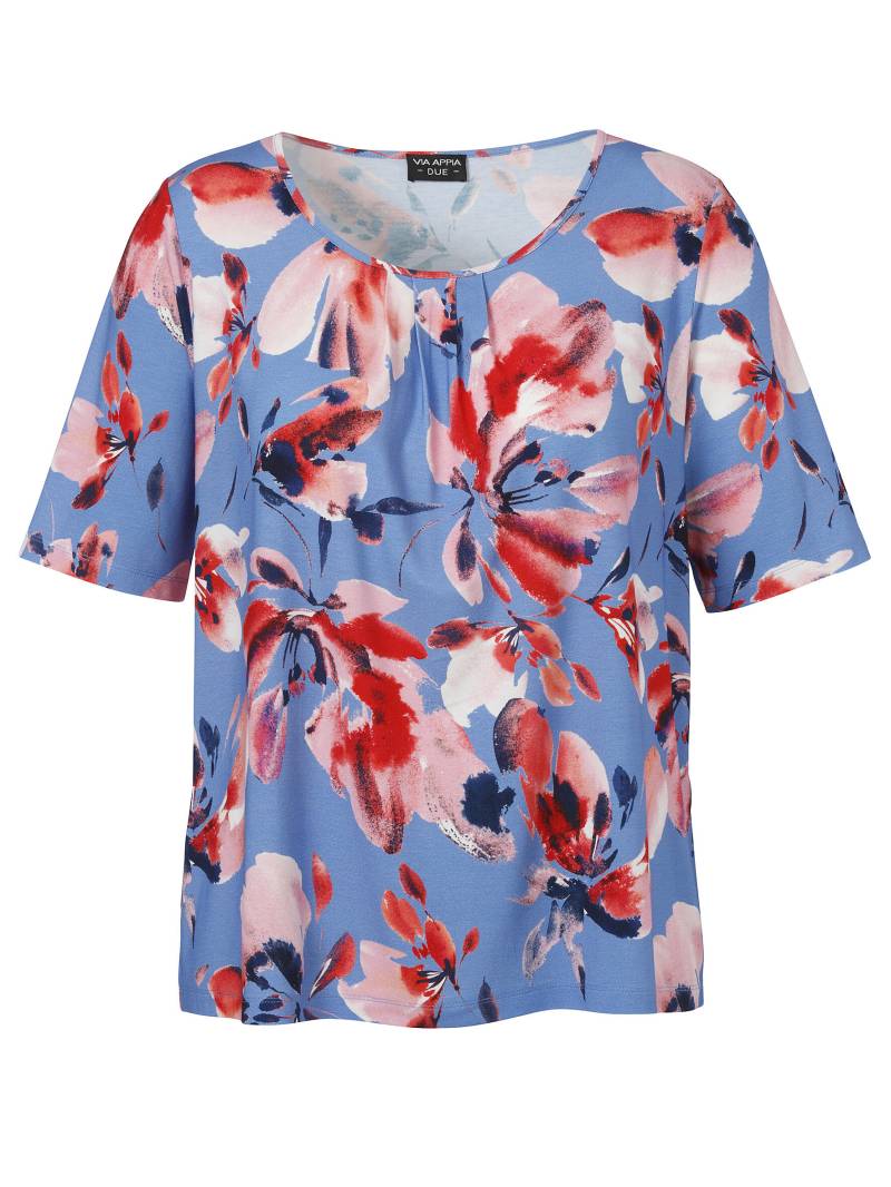 VIA APPIA DUE - T-Shirt Rundhals 1/2 Arm Druck kornblume multicolor - Gr. - 46 von VIA APPIA DUE