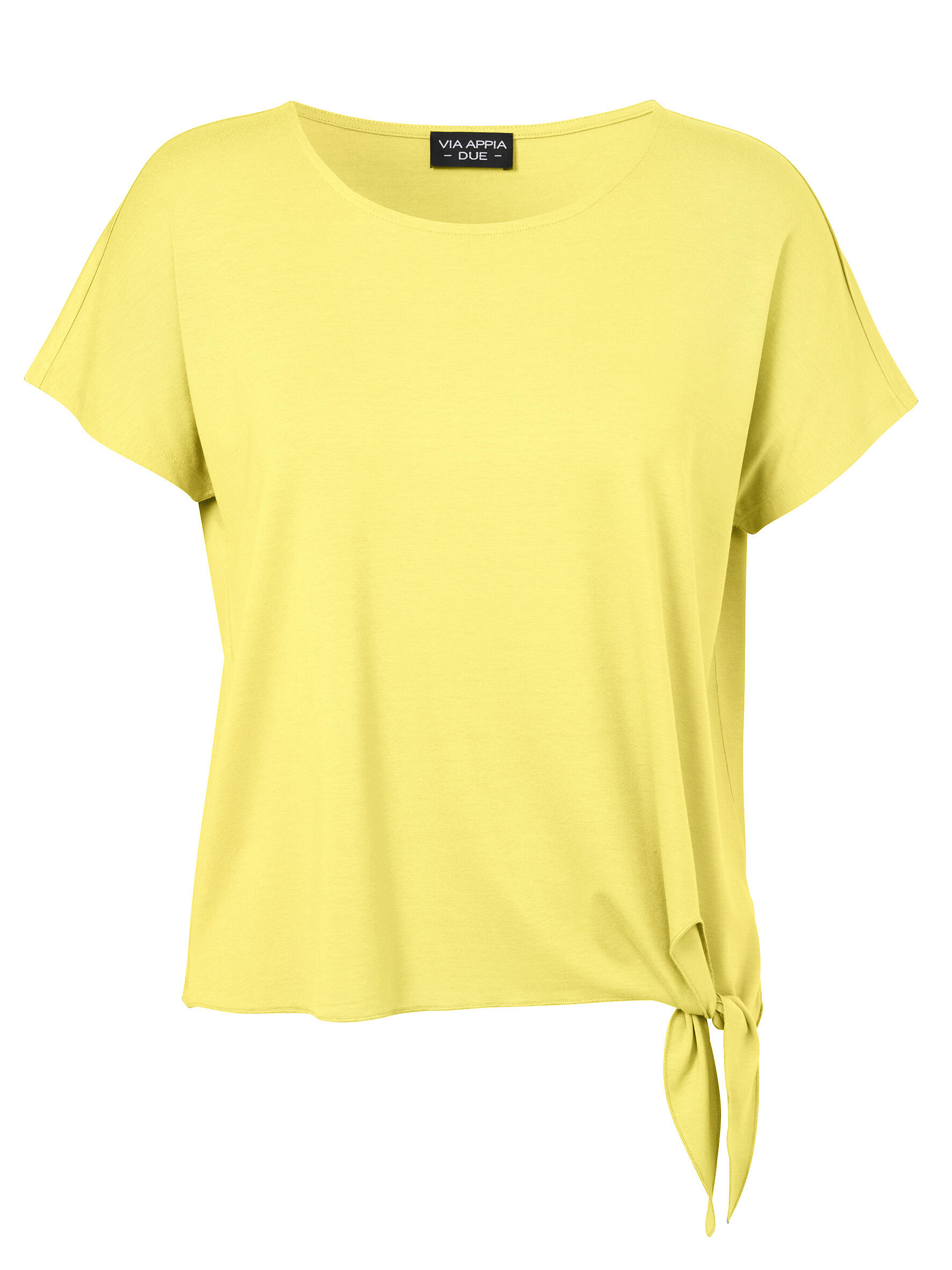 VIA APPIA DUE - T-Shirt Rundhals 1/2 Arm Knoten gelb - Gr. - 48 von VIA APPIA DUE