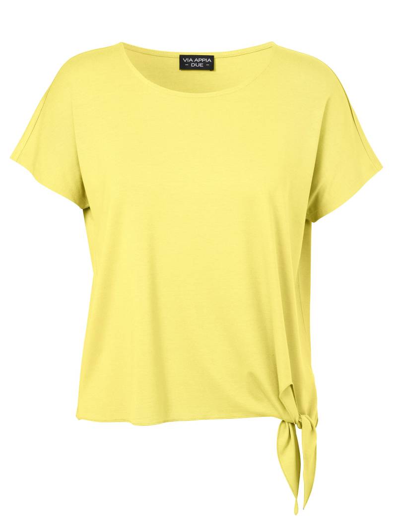 VIA APPIA DUE - T-Shirt Rundhals 1/2 Arm Knoten gelb - Gr. - 48 von VIA APPIA DUE