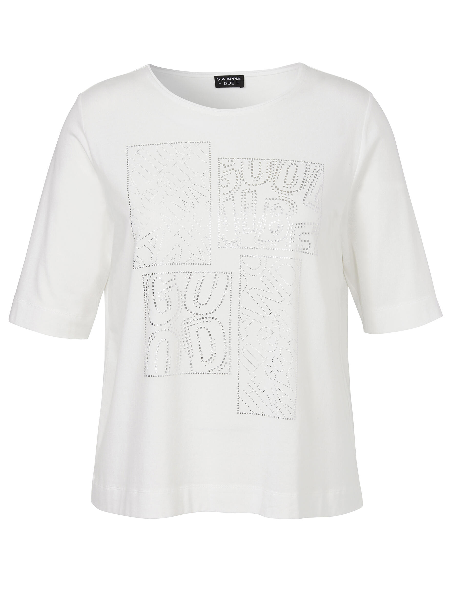 VIA APPIA DUE - T-Shirt Rundhals 1/2 Arm Motiv ecru - Gr. - 46 von VIA APPIA DUE