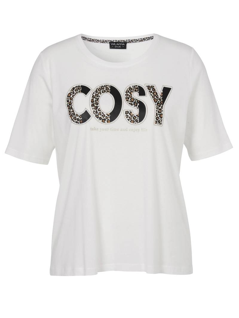 VIA APPIA DUE - T-Shirt Rundhals 1/2 Arm Motiv ecru multicolor - Gr. - 44 von VIA APPIA DUE